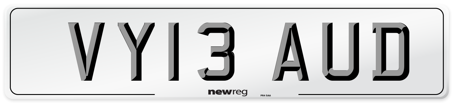 VY13 AUD Number Plate from New Reg